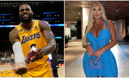 LeBron James, seducido por modelo Sophie O'Neill, durante juego de Lakers