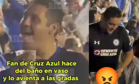 Aficionado de Cruz Azul lanzó vaso de orina en el Estadio durante el Clásico Joven