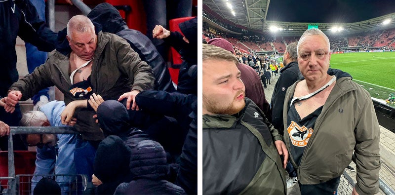 “West Ham fan Knollsy becomes hero after stopping violence at Europa Conference League match”