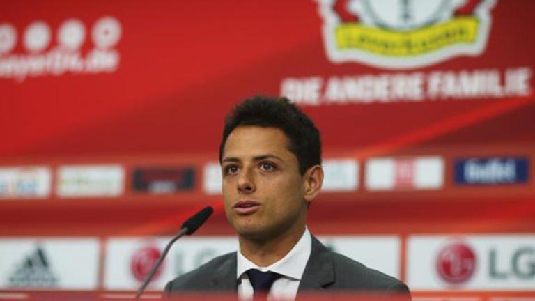 Chicharito Hernández en conferencia de prensa