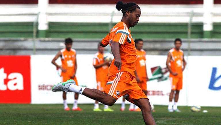 Ronaldinho, entrenando con el 'Flu'