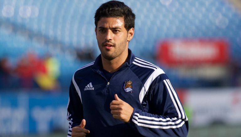 Vela, durante un entrenamiento de la Real Sociedad