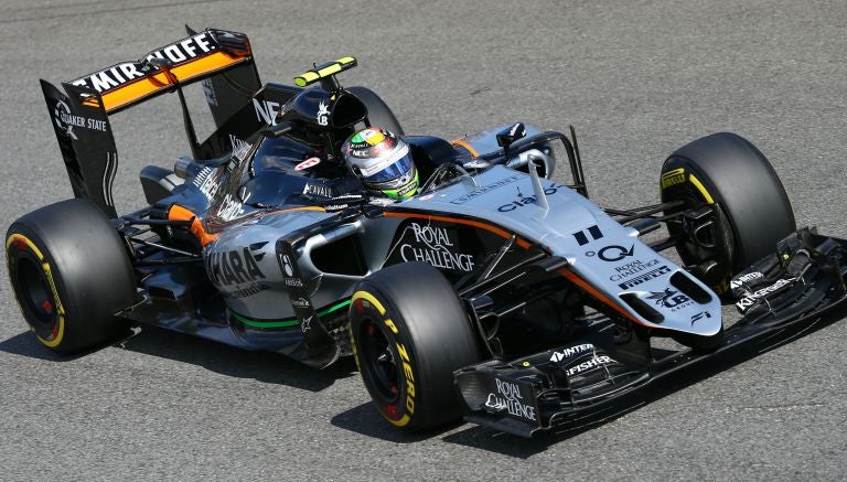 Checo Pérez, durante la sesión de calificación en Monza