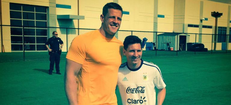 JJ Watt junto a Lionel Messi