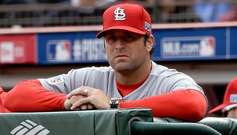 El manager Mike Matheny en el dugout