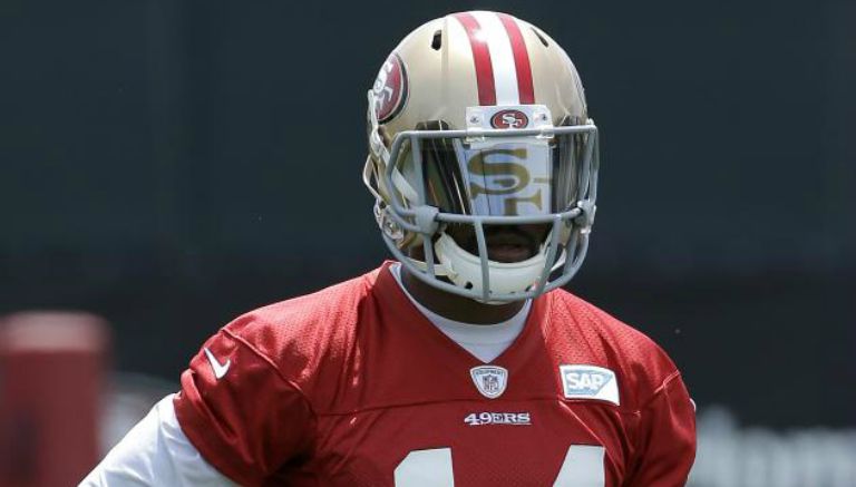 Jerome Simpson en un entrenamiento de 49ers