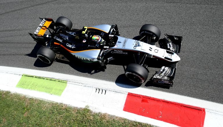 Checo Pérez, durante la sesión de calificación en Monza