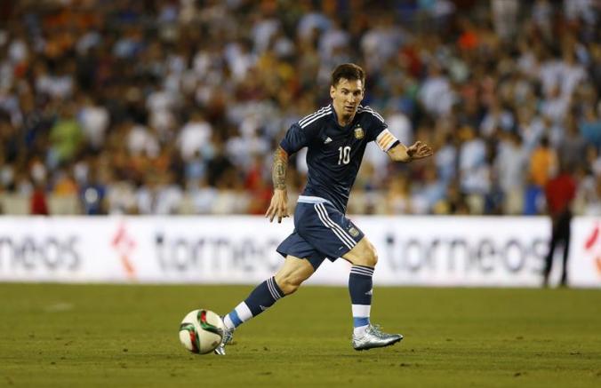 Lionel Messi en un partido con la selección de Argentina