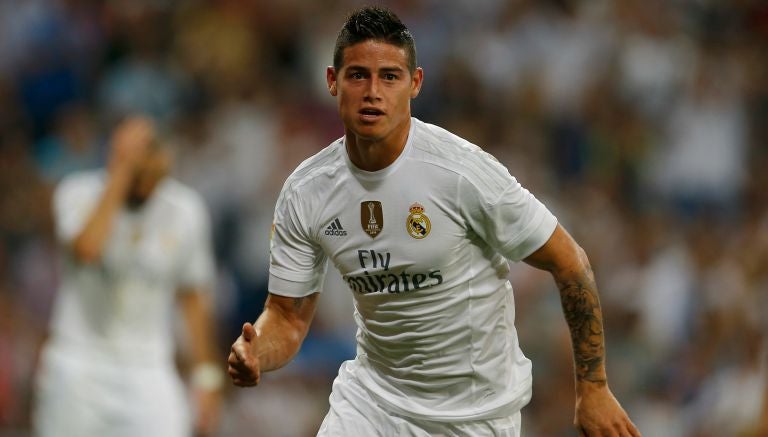 James Rodríguez en un partido con el Real Madrid 