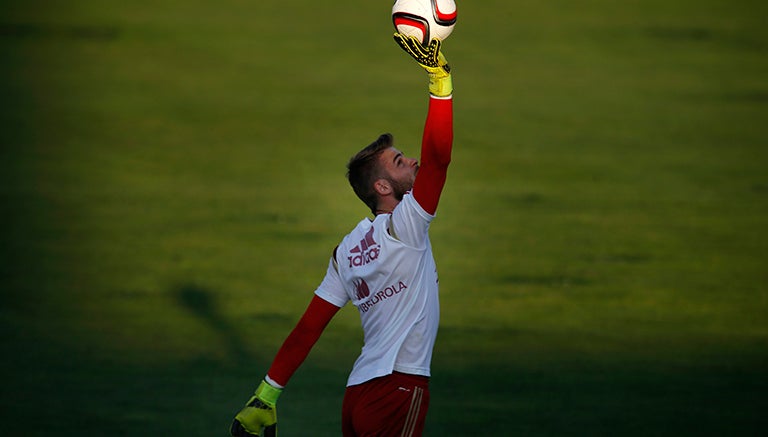 De Gea, en un entrenamiento con España