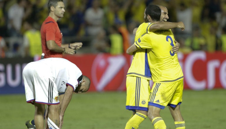 Festejo tras un gol del Maccabi Tel-Aviv