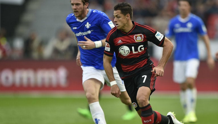 Chicharito con el Bayer Leverkusen