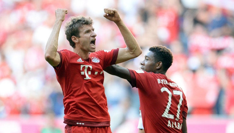 Müller, festejando un gol con el Bayern Munich