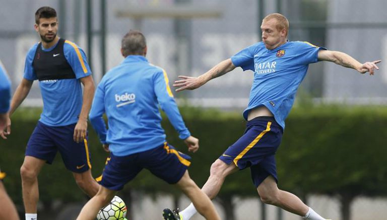 Jugadores de Barcelona en un entrenamiento