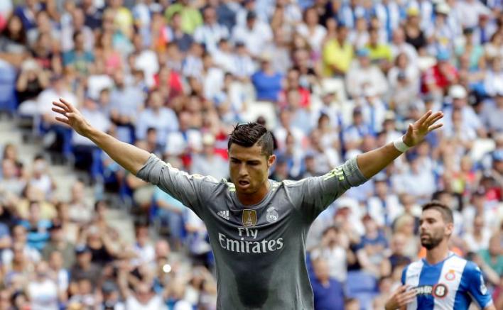 CR7 celebra un gol en un partido del Real Madrid