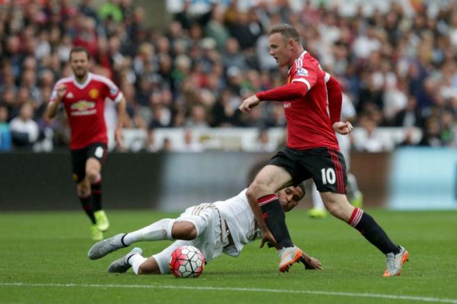 Wayne Rooney, en un partido del Manchester United 