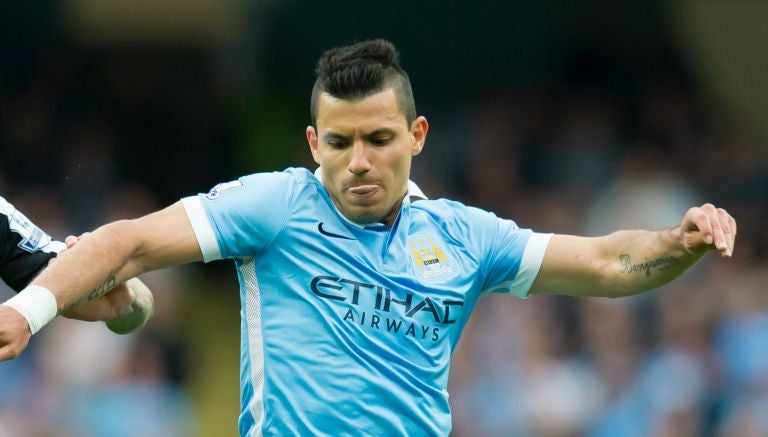 Sergio Agüero, en un partido contra Watford