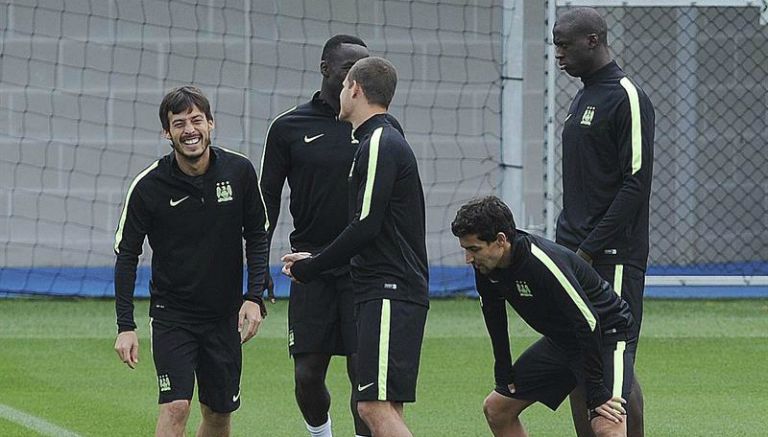 Jugadores del City en un entrenamiento