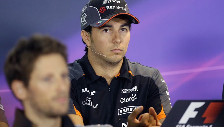 Sergio Pérez durante la conferencia previa al GP de Singapur