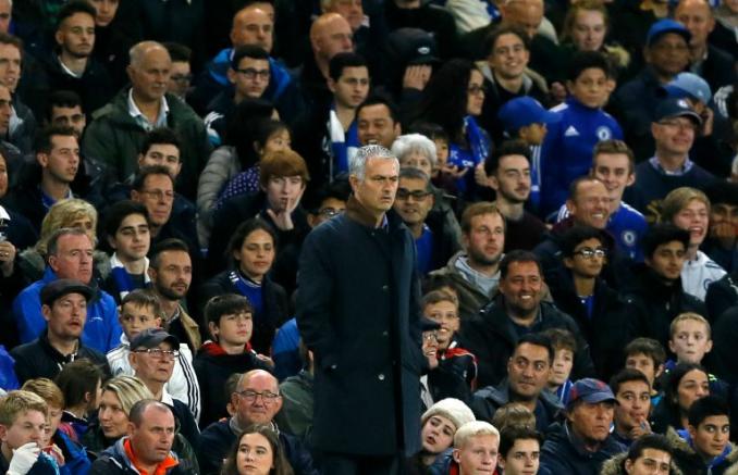 Mourinho, durante el partido de Champions League 