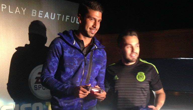 Herrera en la presentación del FIFA 16 en la Ciudad de México