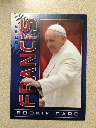 Tarjeta de novato con el Papa Francisco