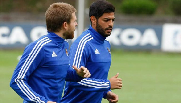 Vela en entrenamiento de la Real Sociedad