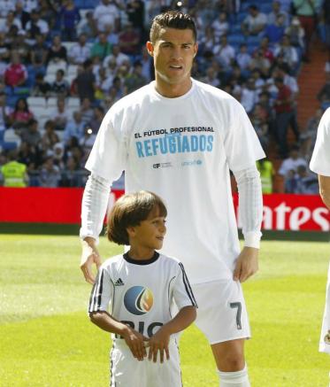 CR7 junto con Zaid, antes del partido frente a Granada