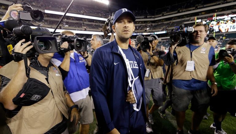 Tony Romo después del partido contra las Águilas