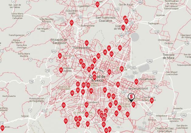 Mapa del Distrito Federal con el apoyo de los aficionados de Chivas