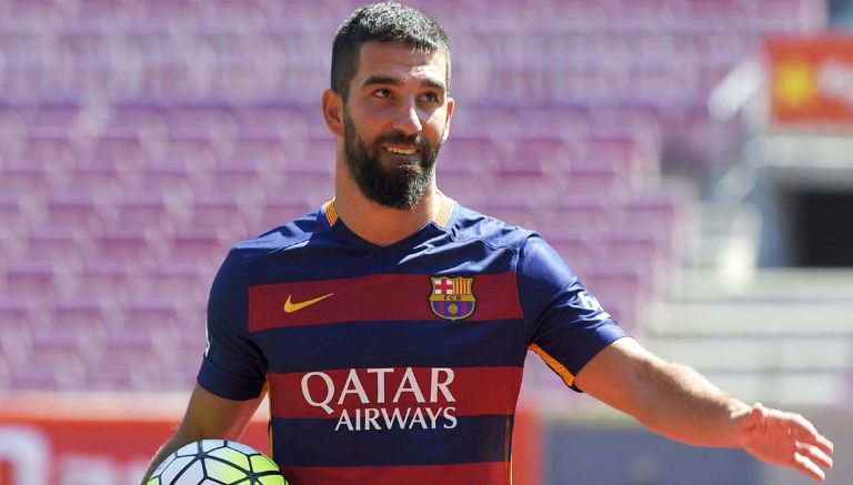 Arda Turan, en su presentación con el Barcelona