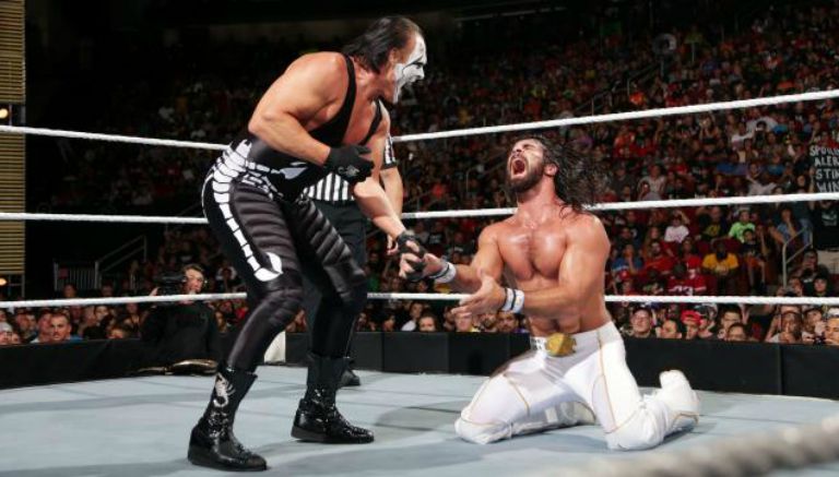 Sting durante la lucha contra Rollins