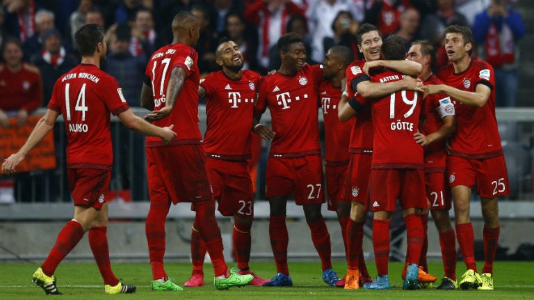 Jugadores del Bayern Munich celebran un gol