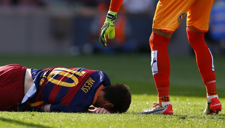 Messi, lesionado en partido contra Las Palmas