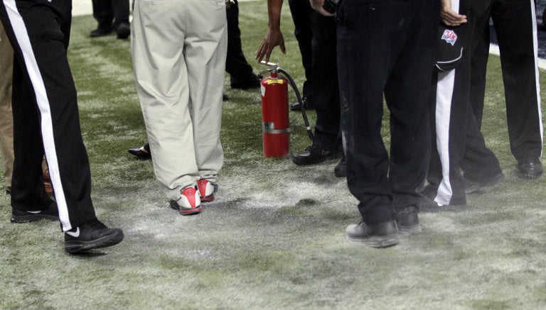 Incendio en el estadio de los Rams