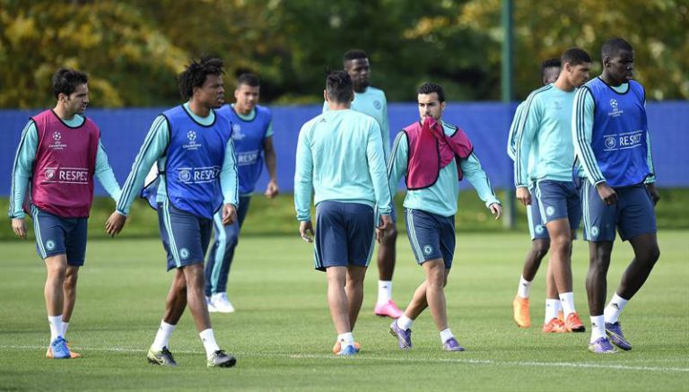 Jugadores del Chelsea en entrenamiento