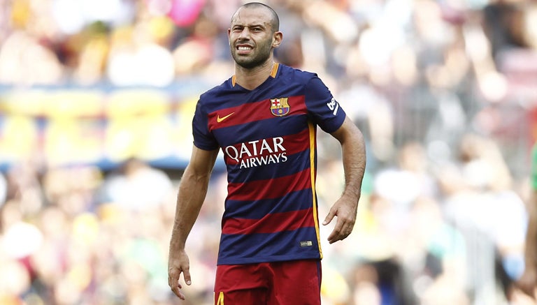 Mascherano, durante un partido con el Barcelona