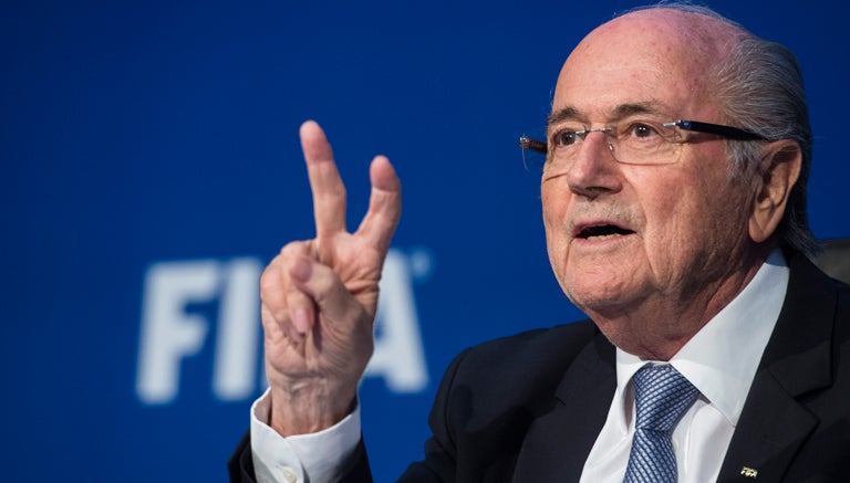 Joseph Blatter en una reunión de la FIFA