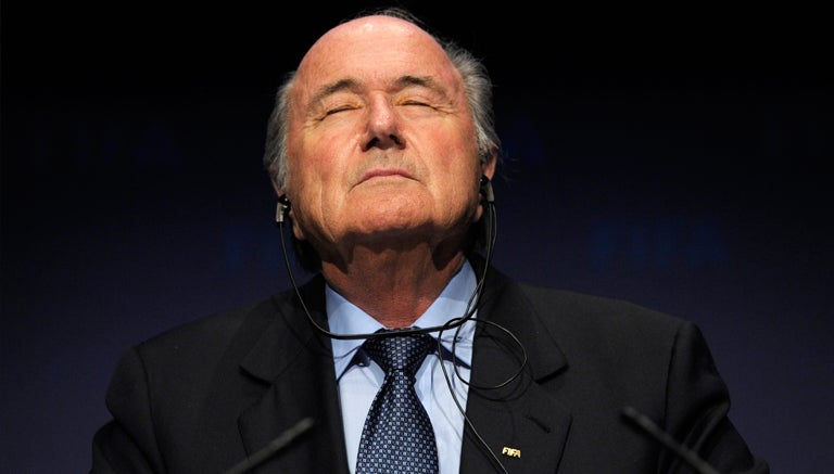 Blatter durante una conferencia de prensa