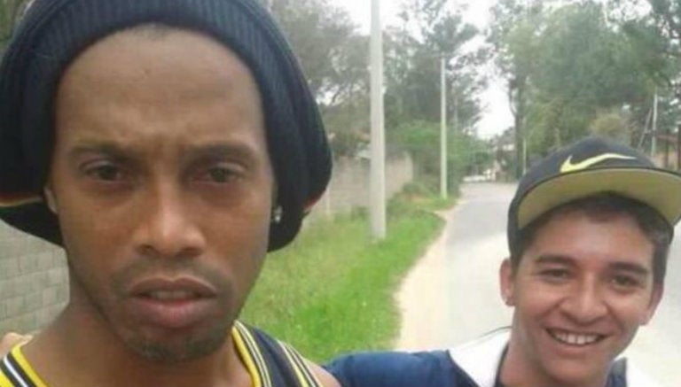 Selfie de Ronaldinho después del accidente