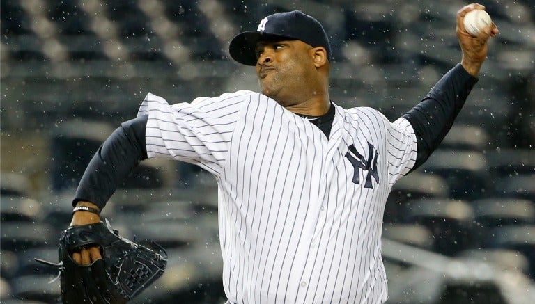 CC Sabathia en un partido de los Yanquis 