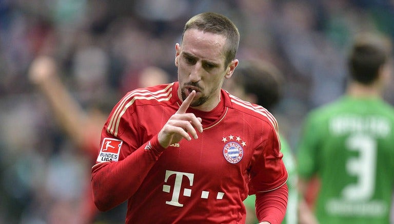 Franck Ribery festejando un gol