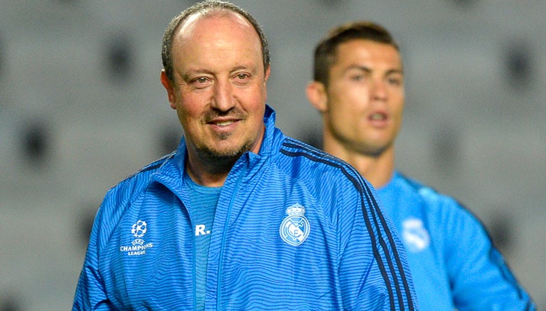 Benítez y Cristiano Ronaldo en un entrenamiento