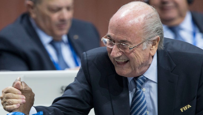 Blatter en una reunión de la FIFA