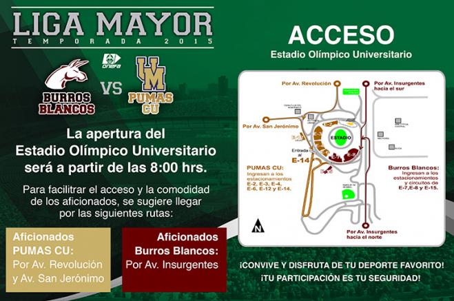 El mapa de acceso al Estadio Olímpico