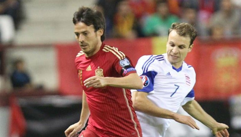 David Silva en el encuentro de España contra Luxemburgo