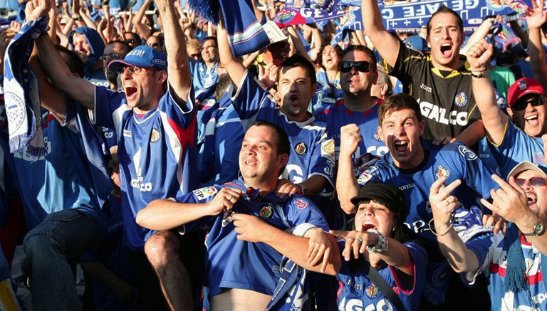 Aficionados del Getafe, en un partido