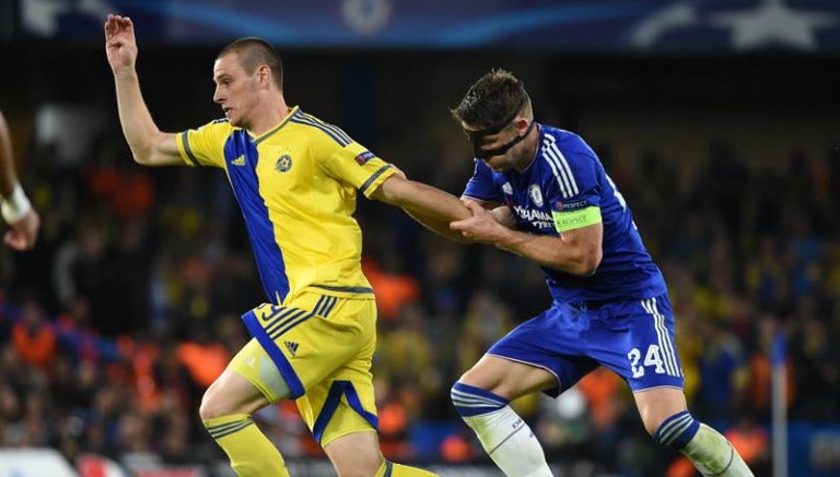 Maccabi Tel-Aviv en el partido frente al Chelsea 