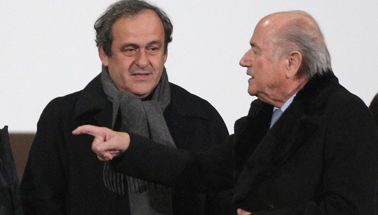 Blatter y Platini durante una reunión de la FIFA