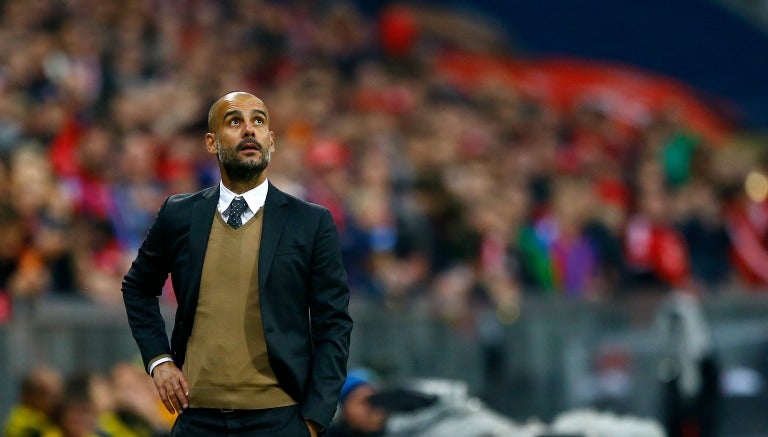 Pep Guardiola durante un partido del Bayern Munich